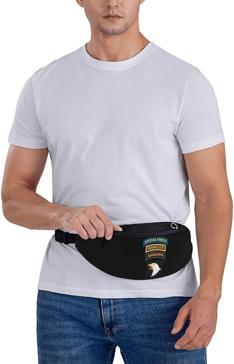 101st Airborne Ranger Special Forces Fanny Pack Daypack Crossbody Waist Bag For Travel Sports Running Hiking