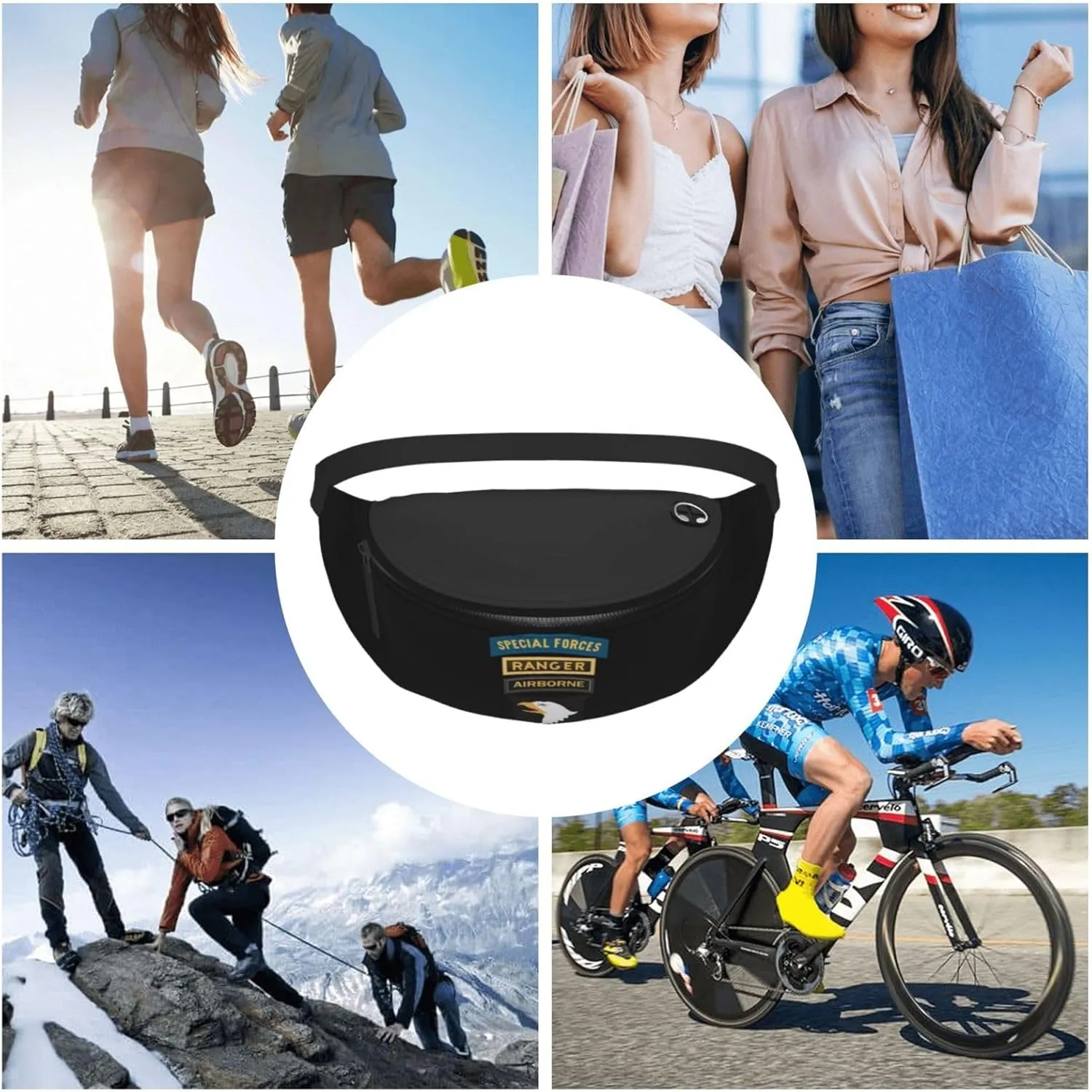 101st Airborne Ranger Special Forces Fanny Pack Daypack Crossbody Waist Bag For Travel Sports Running Hiking