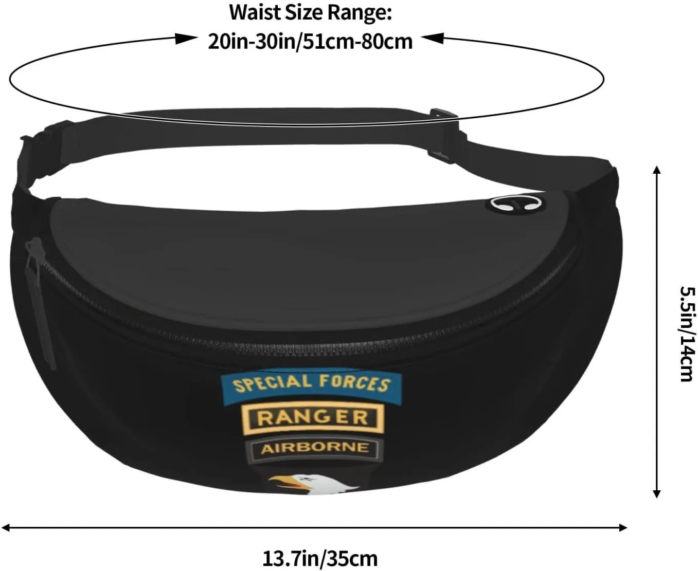 101st Airborne Ranger Special Forces Fanny Pack Daypack Crossbody Waist Bag For Travel Sports Running Hiking