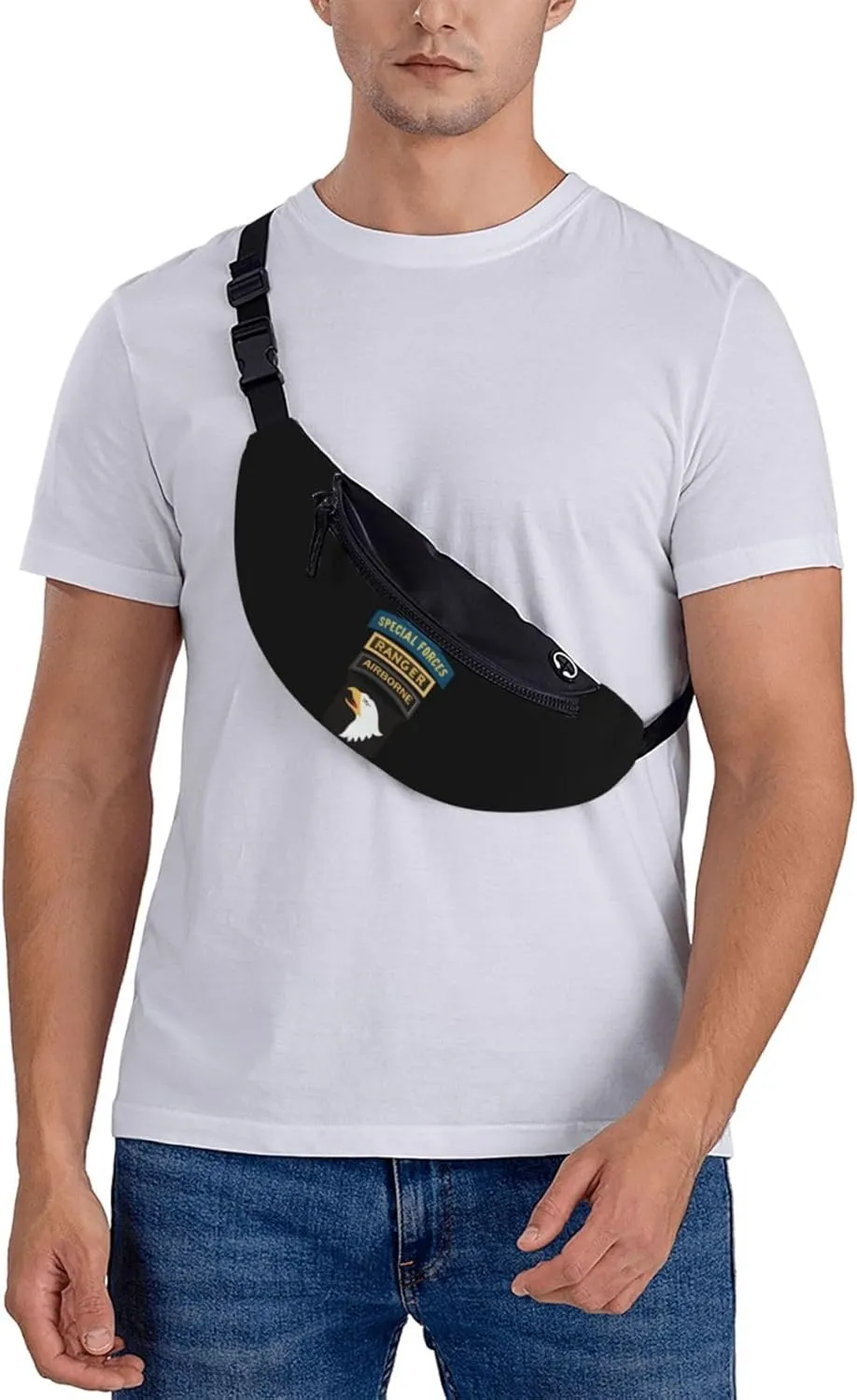 101st Airborne Ranger Special Forces Fanny Pack Daypack Crossbody Waist Bag For Travel Sports Running Hiking