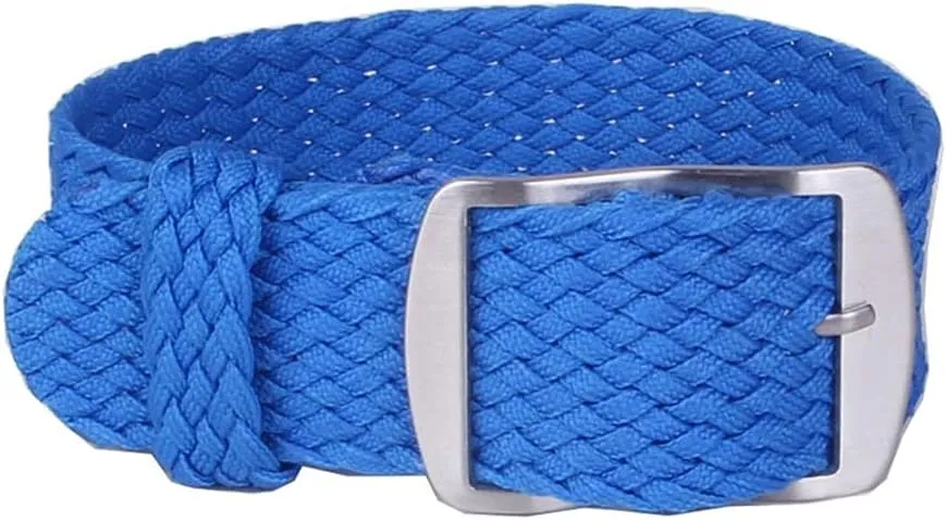 16mm 18mm 20mm 22mm Solid Color Woven Nylon watchbands Bracelet Fabric Woven Watch Strap Band Buckle Belt Black Blue (Band Color : Style G, Band Width : 20mm)