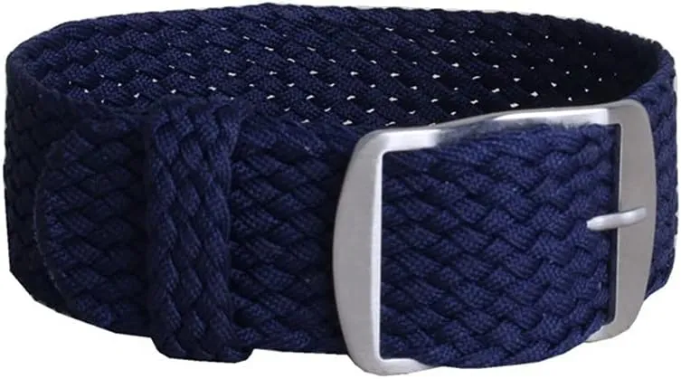 16mm 18mm 20mm 22mm Solid Color Woven Nylon watchbands Bracelet Fabric Woven Watch Strap Band Buckle Belt Black Blue (Band Color : Style G, Band Width : 20mm)