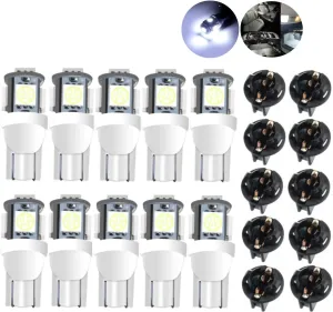 194 LED Bulb,168 T10 2825 W5W LED Bulbs for Car Interior Lights Dashboard Gauge Light License Plate Lights Dome Map Side Maker Lights 6000K White Twist Lock Socket 10 Pack