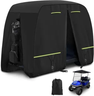 2 / 2 2 / 4 Passenger Upgraded Golf Cart Cover with Safe Reflective Strips Fits EZGO Club Car Yamaha, 420D Heavy Duty Cover All Weather Protection Waterproof Sunproof Dustproof Snowproof