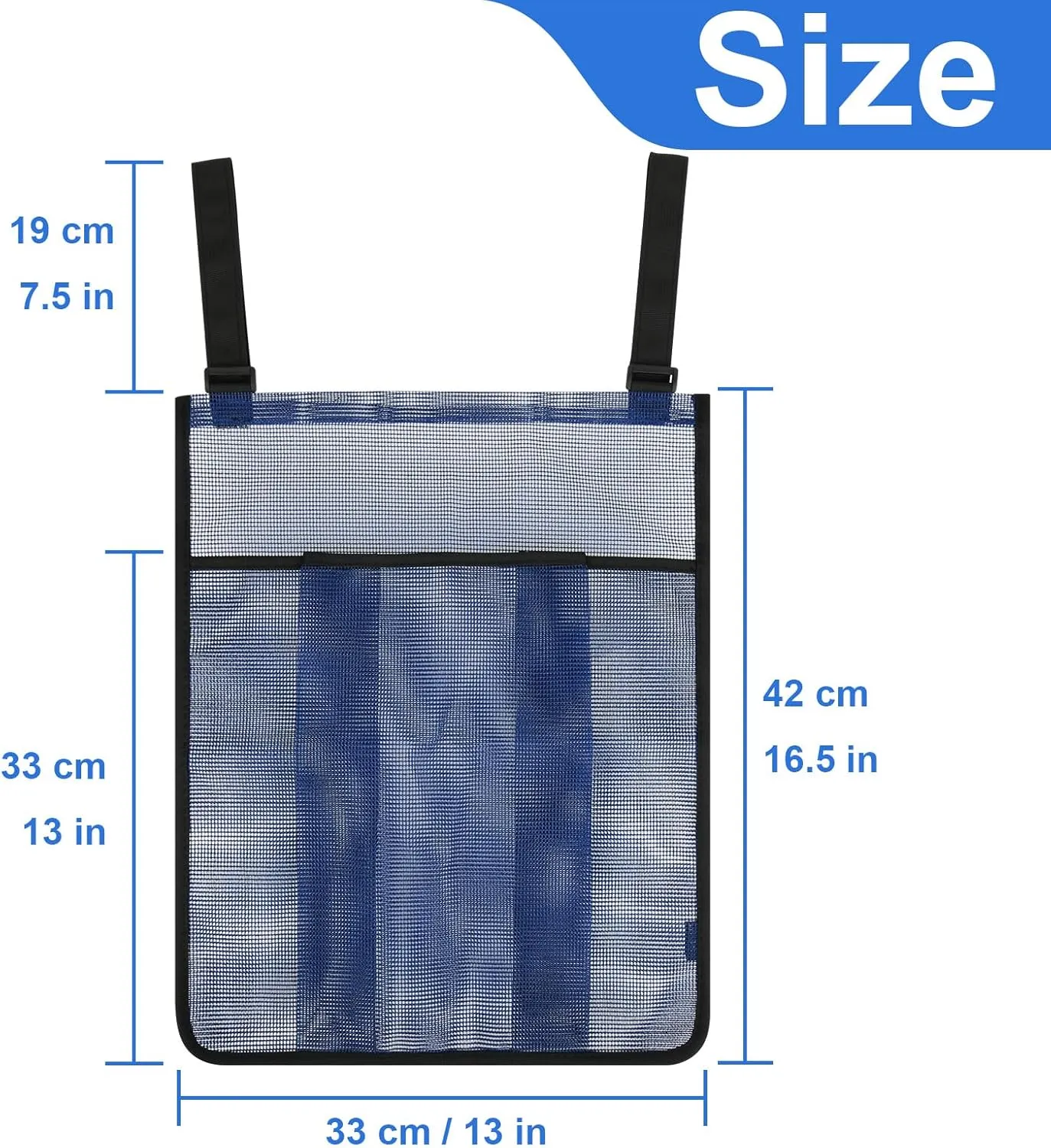2-Piece Trampoline Shoe Bag - Mesh Storage with 2 Hook & Loop Straps - Indoor Fitness Shoe Organizer