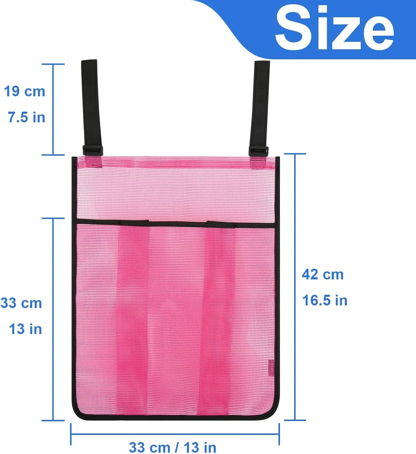 2-Piece Trampoline Shoe Bag - Mesh Storage with 2 Hook & Loop Straps - Indoor Fitness Shoe Organizer