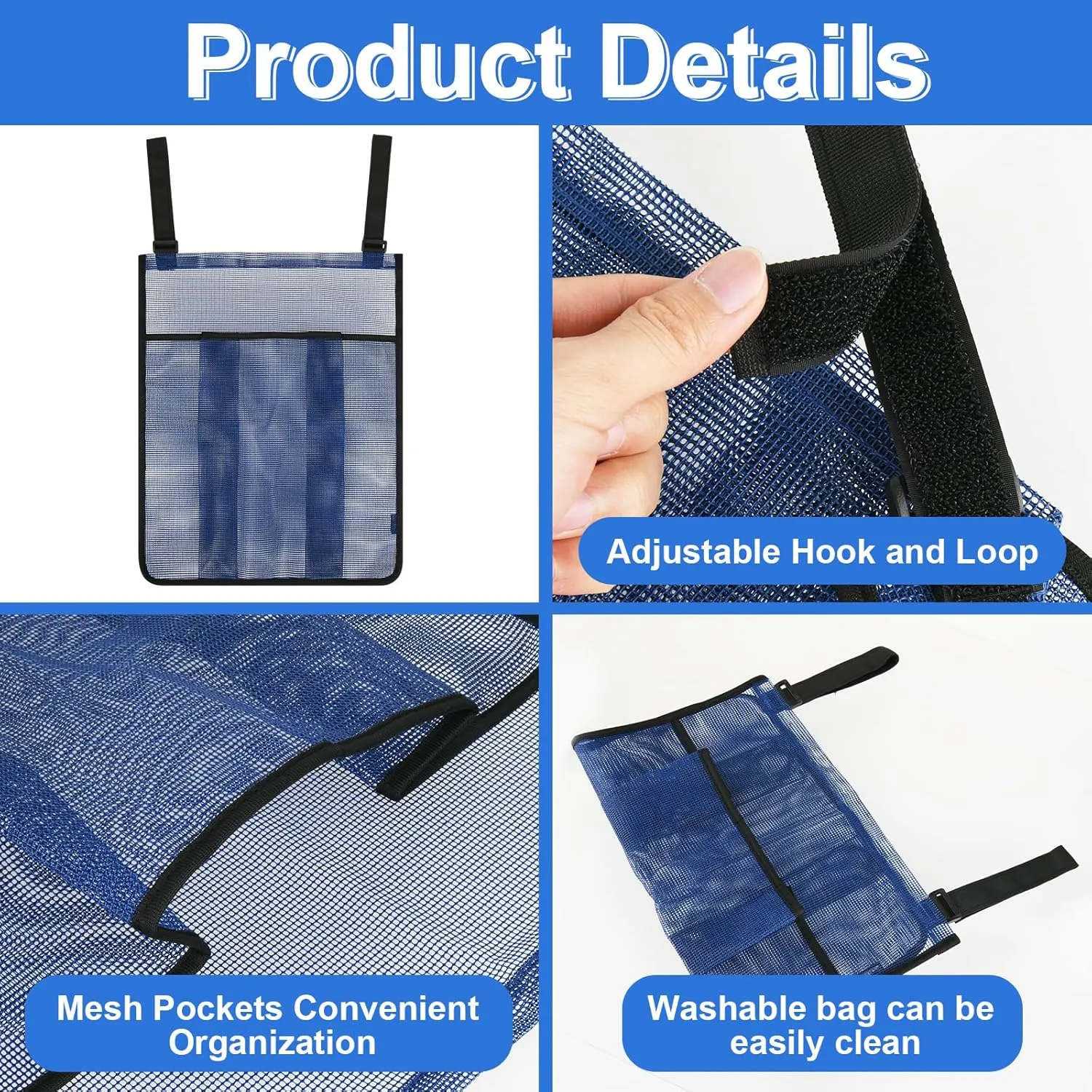 2-Piece Trampoline Shoe Bag - Mesh Storage with 2 Hook & Loop Straps - Indoor Fitness Shoe Organizer