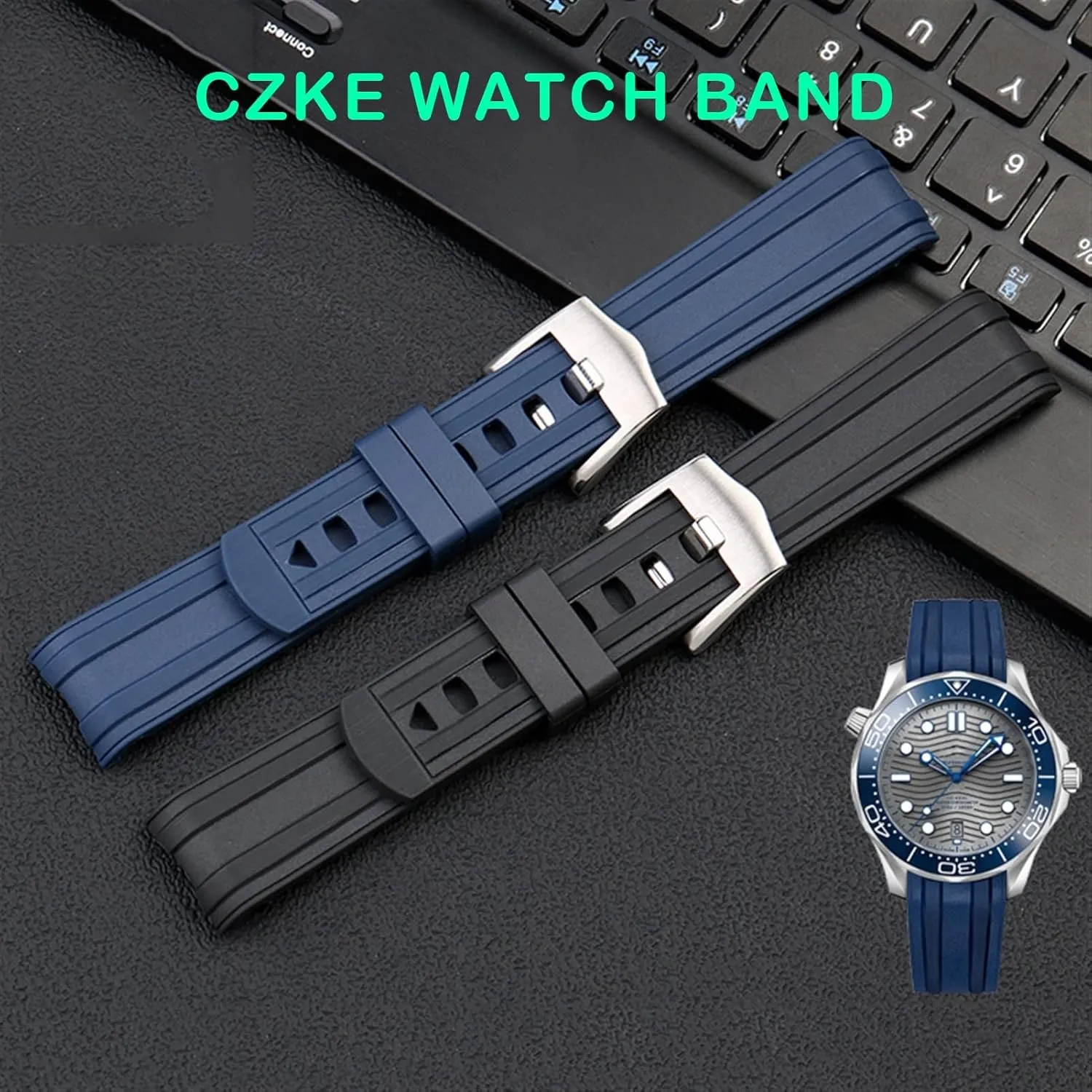 20mm 22mm Rubber Watchband For Omega SEAMASTER 003 007 PLANET OCEAN AT150 Pin Buckle Silicone Strap Watch Band Bracelet