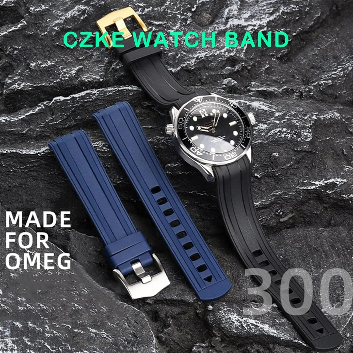 20mm 22mm Rubber Watchband For Omega SEAMASTER 003 007 PLANET OCEAN AT150 Pin Buckle Silicone Strap Watch Band Bracelet