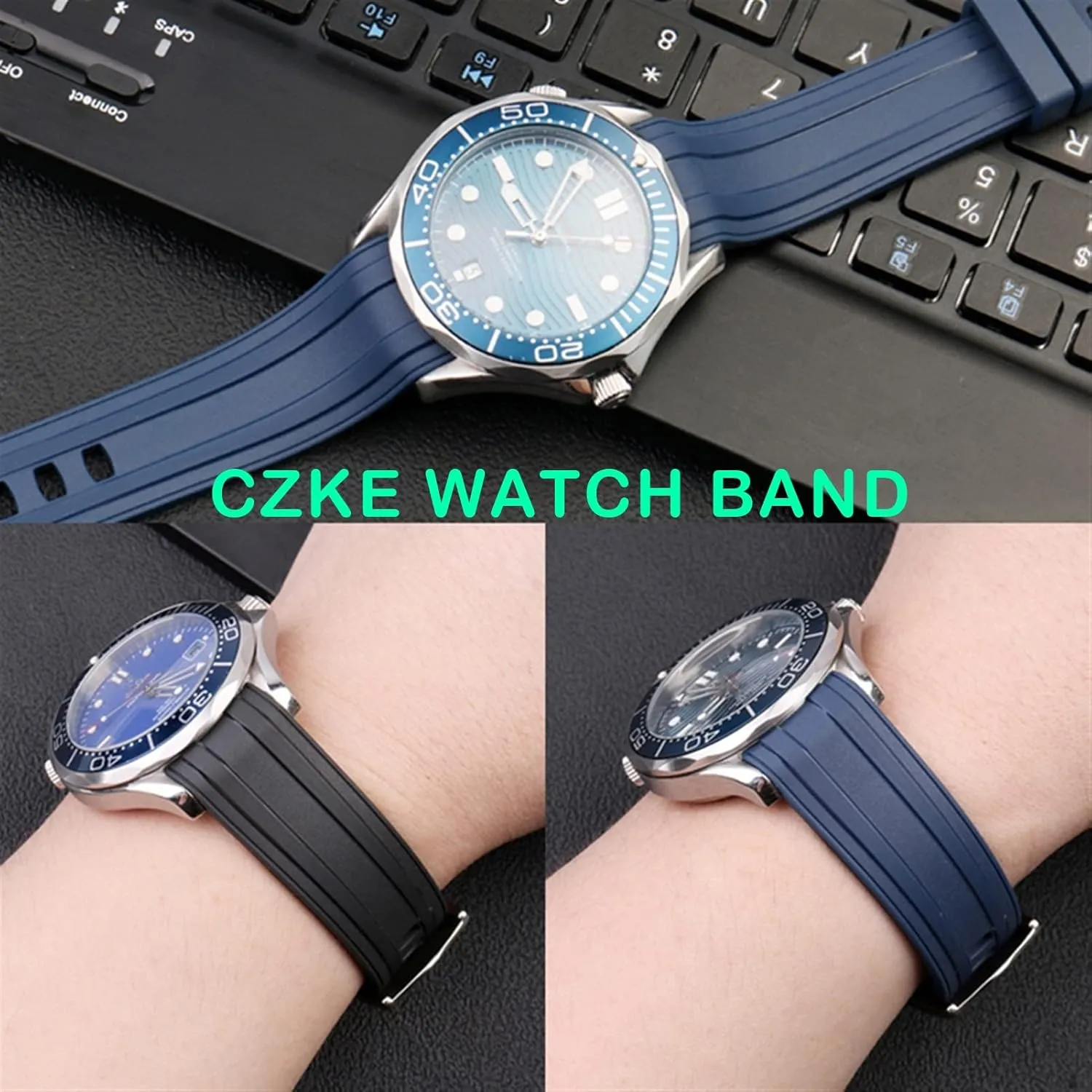 20mm 22mm Rubber Watchband For Omega SEAMASTER 003 007 PLANET OCEAN AT150 Pin Buckle Silicone Strap Watch Band Bracelet