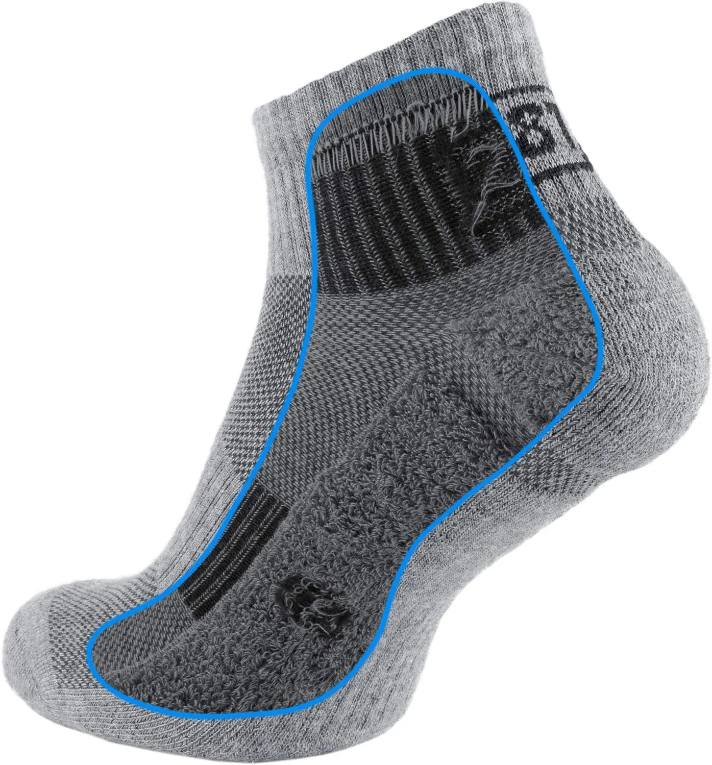 281Z Running Cushion Ankle Low Cut Socks - Cushioned Sole - Moisture Wicking - Odor Resistant