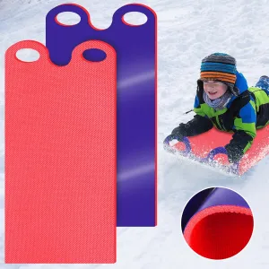 2PCS Thickened Lightweight Roll up Snow Sled with Handles, Rolling Winter Winter Snow Sled for Kids, Foam Plastic Sleds,High Speed Snow Sledding Equipment Snow Carpet for Beach Snow Grass Sand