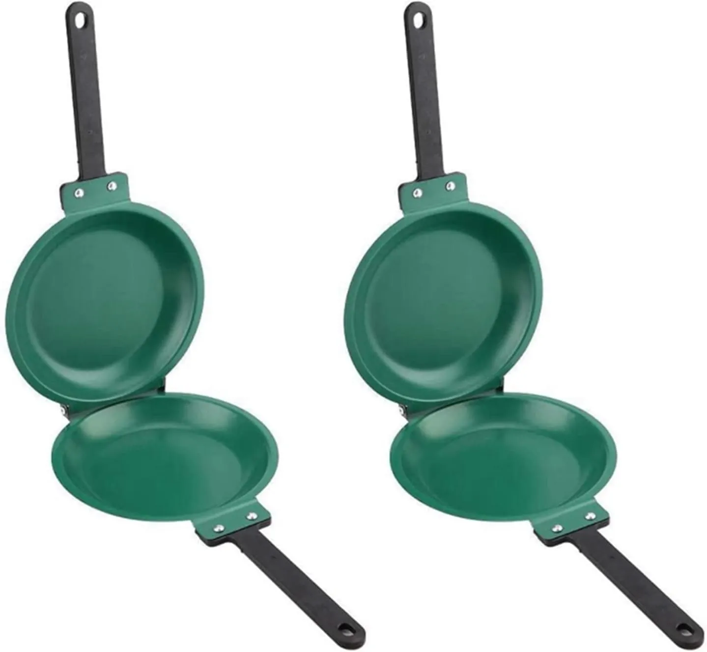 2X Frying Pan,Double Side Frying Pan Non-Stick Flip Folding Frying Pan BBQ Stable and Cooking Tool