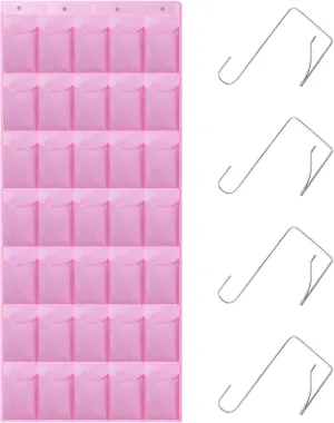 35Large Pockets Over The Door Shoe Organizer, Mesh Pockets Shoe Holder Rack, Capacity Shoe Hanging Storage，door shoe rack With 4 Metal Hook.