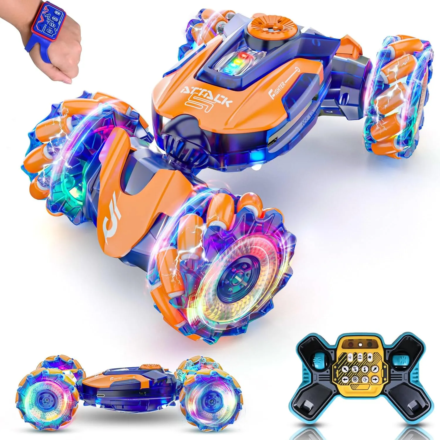 360 Rotating 4WD 2.4Ghz RC Cars Transform Car Toys for Boys 4-7 Birthday Present for Age 8-12, 2333RCCAR