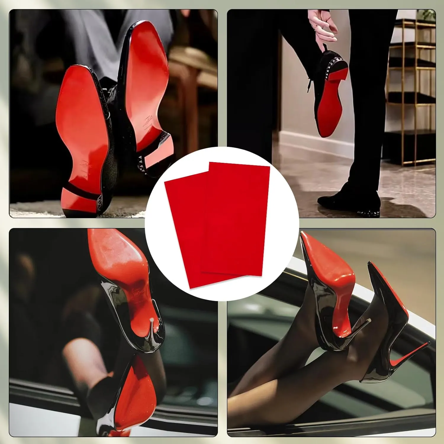 39 in Red Bottom Shoe Protector for Women, Self-Adhesive Christian Louboutin Sole Protector, Red Bottom Heels Guard, Non-Slip Shoe Sole Protector Replacement for Louboutin Shoes(5 in * 39 in)