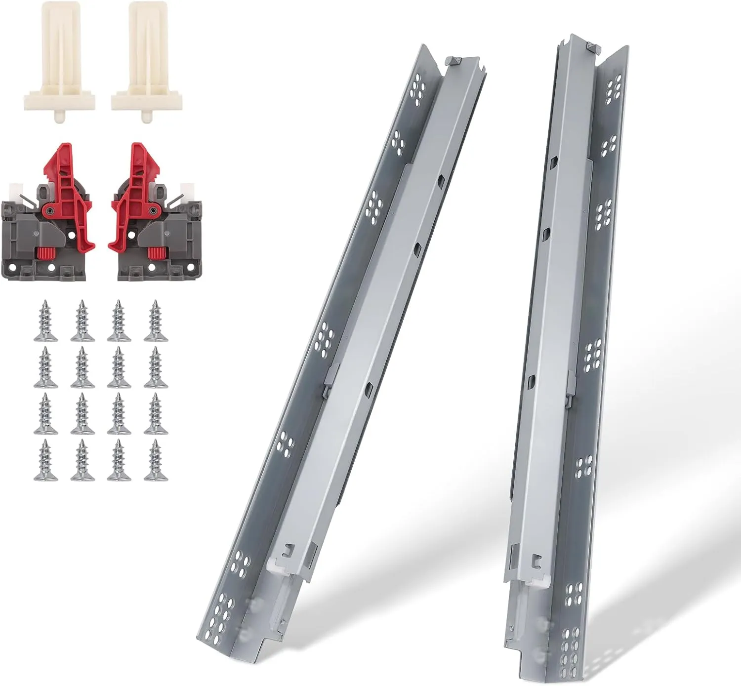 4 Pair Soft Close Undermount Drawer Slides 21 Inch Full Extension Under Mount Drawer Slides with 85 lb Capacity, Mounting Brackets and Screws Included
