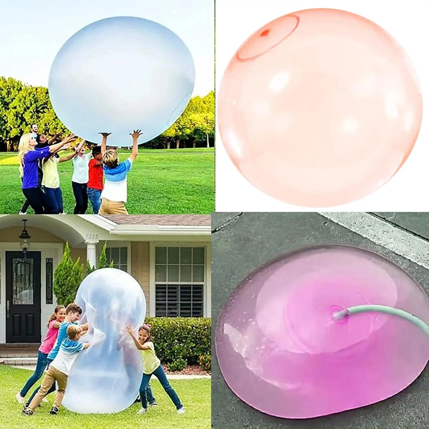 47'' Water Filled Bubble Ball for Adults & Children Toy Beach Garden Ball Funny Inflatable Water Ball Soft Rubber Ball Jelly Balloon Balls for Outdoor Indoor Party