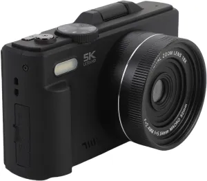 5K HD Digital Camera 75MP UHD 18XAF Autofocus 3 Inch Flip Screen WiFi Camera with Flash for Photography and Video (Black)
