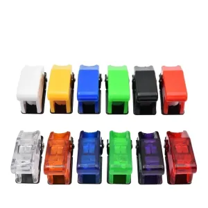 5pcs Safety Dustproof 12mm Toggle Switch Flip Up Cap Dust Cover Guard for Auto Car Boat Truck Aircraft Light Red Black Green(Transparent White)