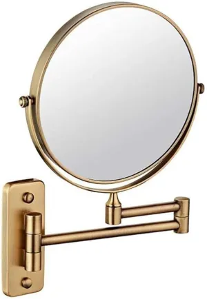 8-Inch Wall-Mounted Makeup Mirror, Double-Sided 360° Rotating Beauty Mirror with Magnification, Telescopic Folding for Bathroom & Hotel - Silver MYTVQRVK
