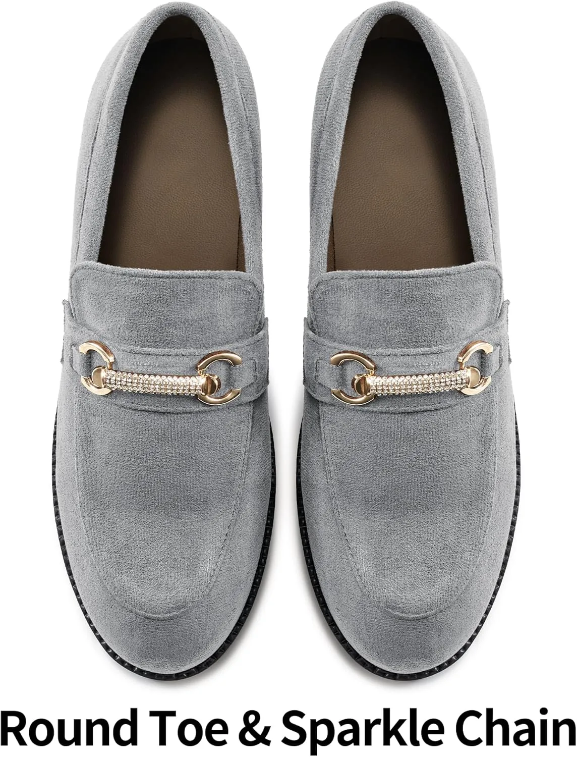 Ablanczoom Chunky Loafers for Women Platform: Comfortable Suede Penny Womens Loafer Dressy Slip On Casual Office Business Shoes
