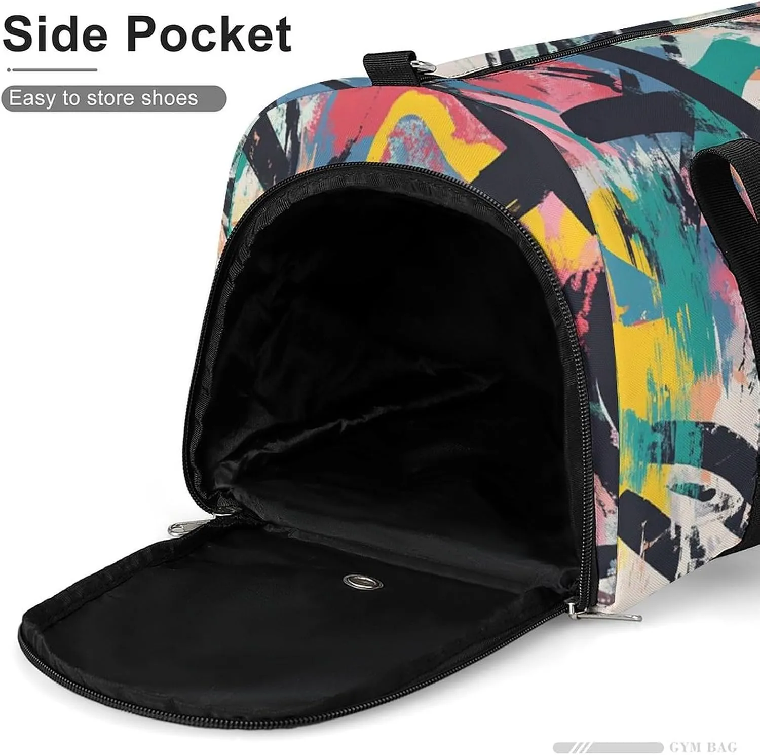 Abstract Graffiti Art Fitness Large Gym Bag for Unisex with Shoe Compartment & Wet Pocket
