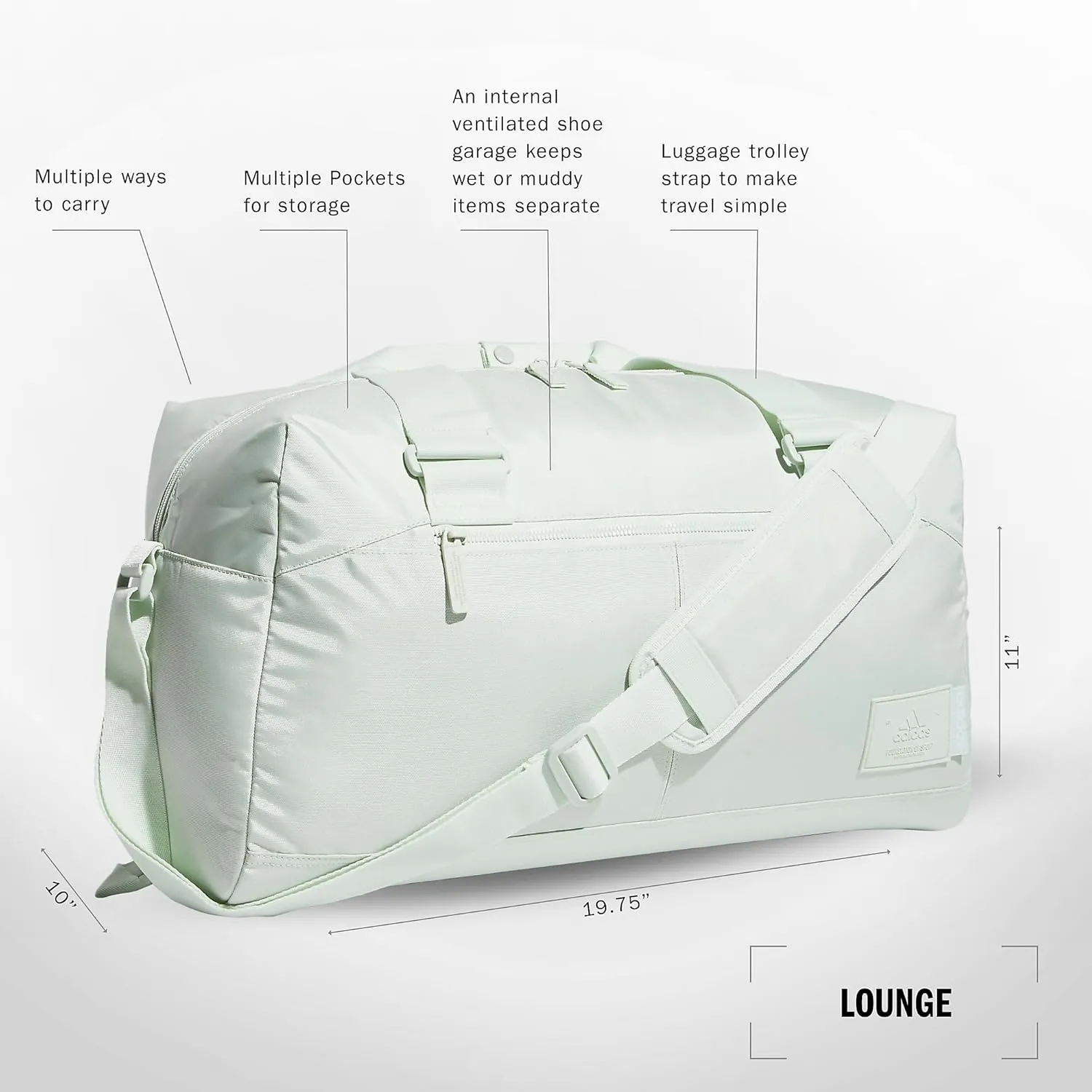 adidas Lounge Premium Sport Duffel Bag for Travel and Gym