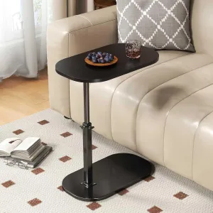 Adjustable Height C Shaped End Table,360°Swivel Side Table for Couch, Couch Tables That Slide Under,Tv Dinner Tray,Portable Table for Living Room,Bedroom/Bathroom,Black