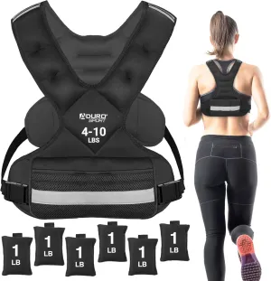 Aduro Sport Adjustable Weighted Vest Workout Equipment, 4-10lbs/11-20lbs/20-32lbs/26-46lbs Body Weight Vest for Men, Women, Kids
