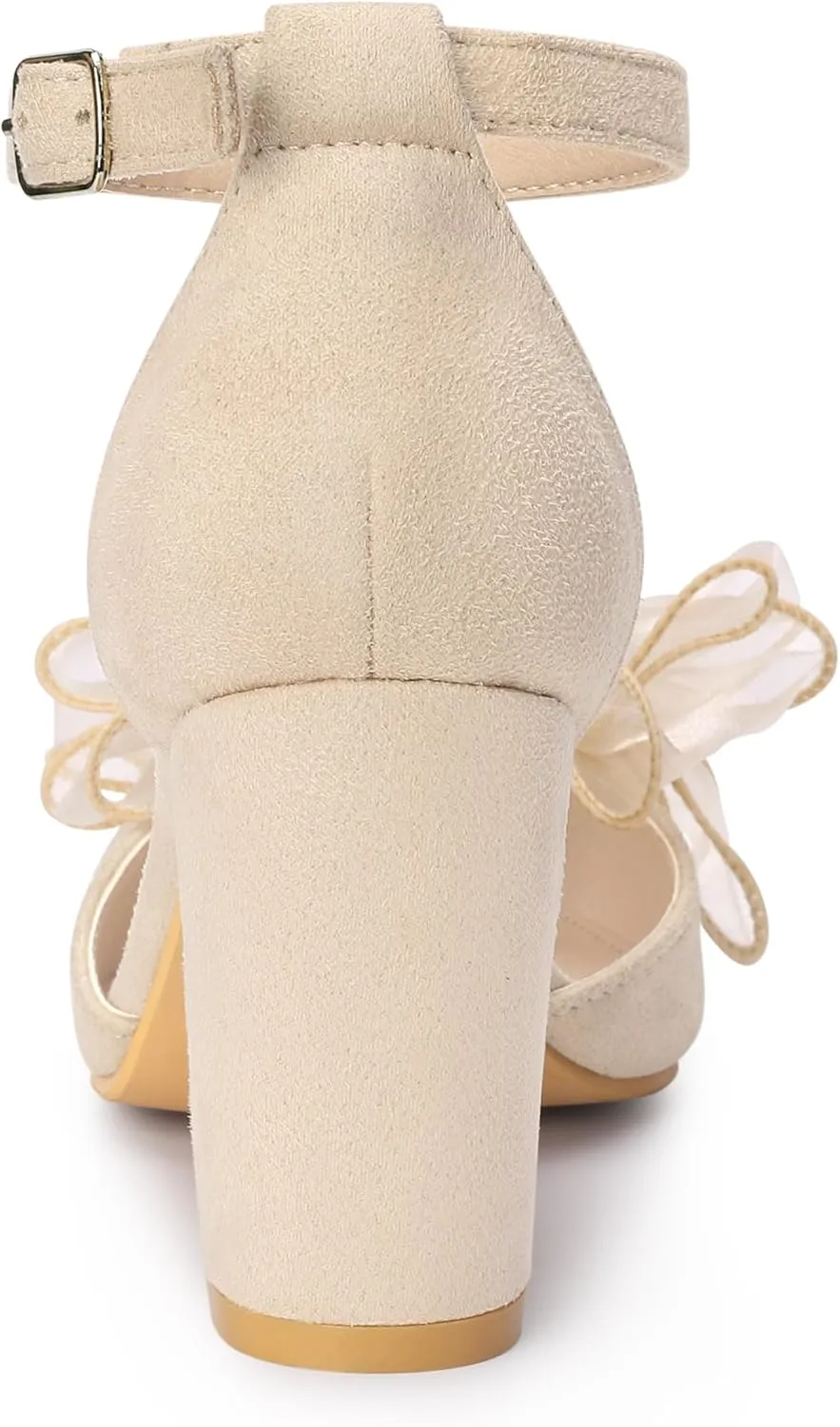 Allegra K Women's Bow Heels Closed Toe Chunky Heel Pumps Sandals