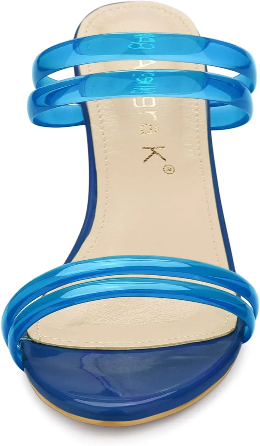 Allegra K Women's Clear Strappy Heel Slide Mule Block Heel Sandal