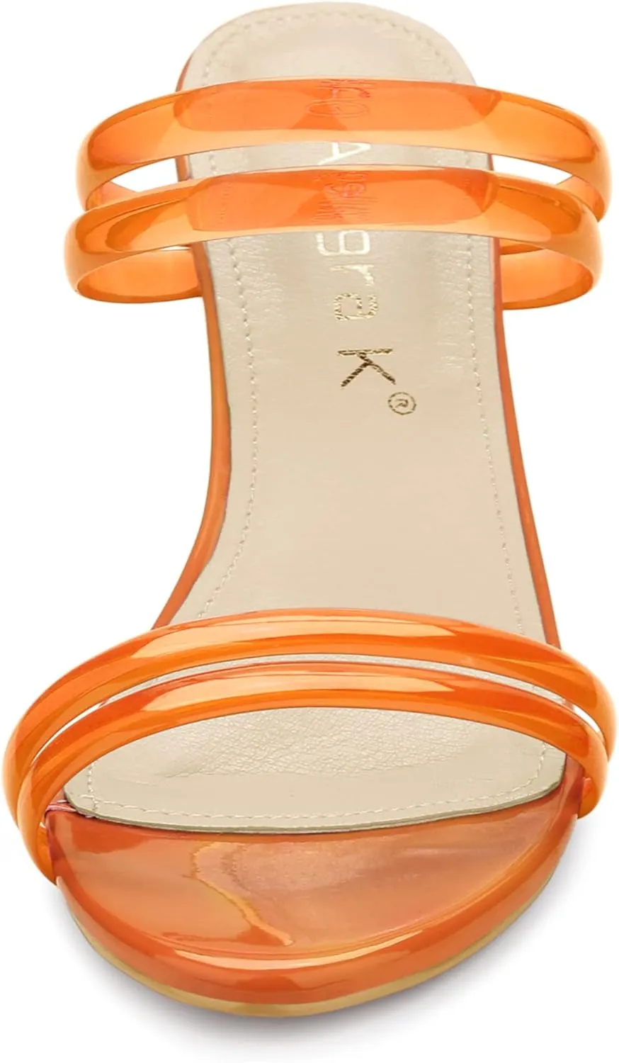 Allegra K Women's Clear Strappy Heel Slide Mule Block Heel Sandal
