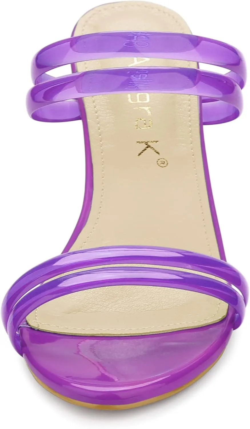 Allegra K Women's Clear Strappy Heel Slide Mule Block Heel Sandal