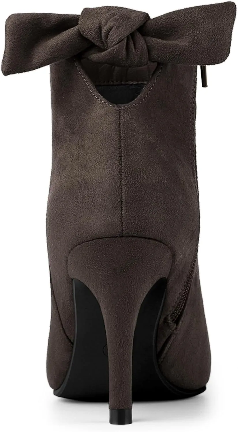 Allegra K Women's Pointed Toe Stiletto Heel Ankle Boots