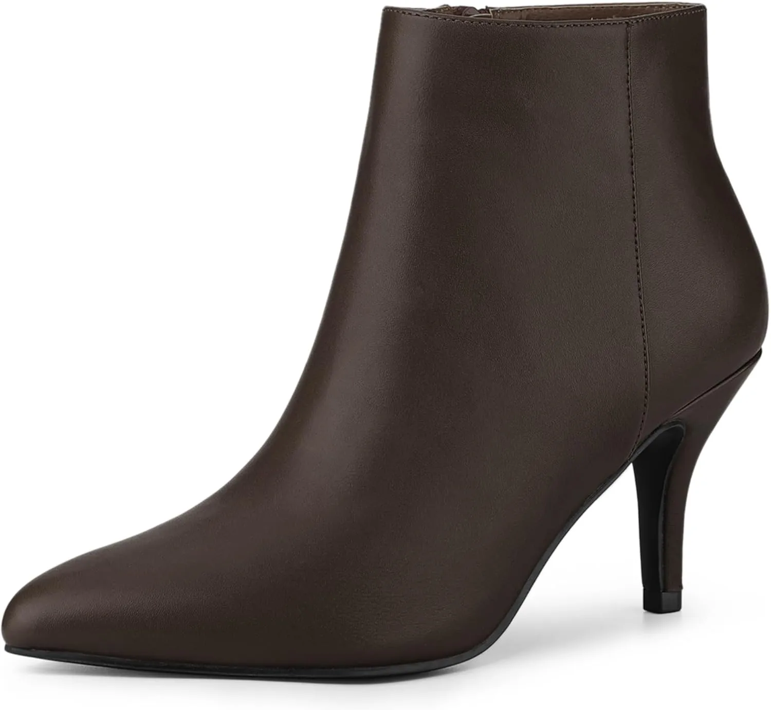 Allegra K Women's Pointed Toe Zipper Stiletto Heel Ankle Boots