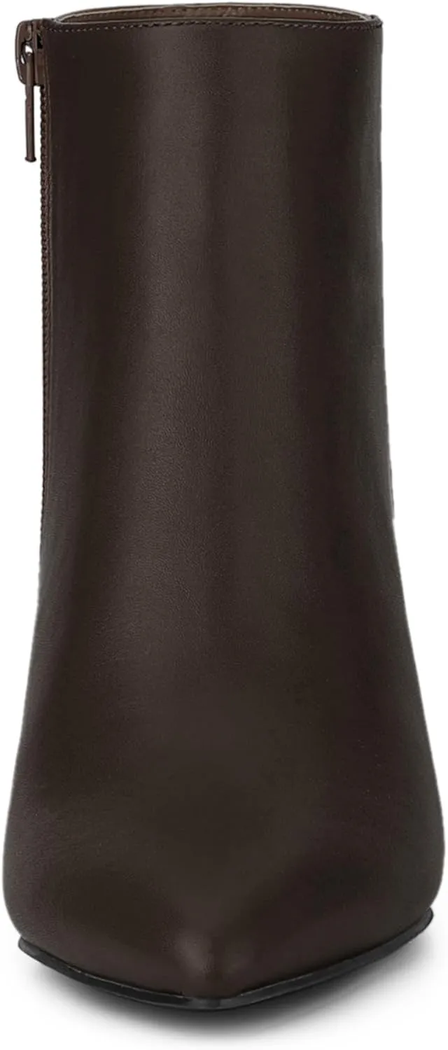 Allegra K Women's Pointed Toe Zipper Stiletto Heel Ankle Boots