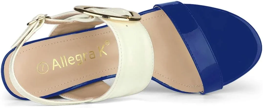 Allegra K Women's Slingback Block High Heel Sandals