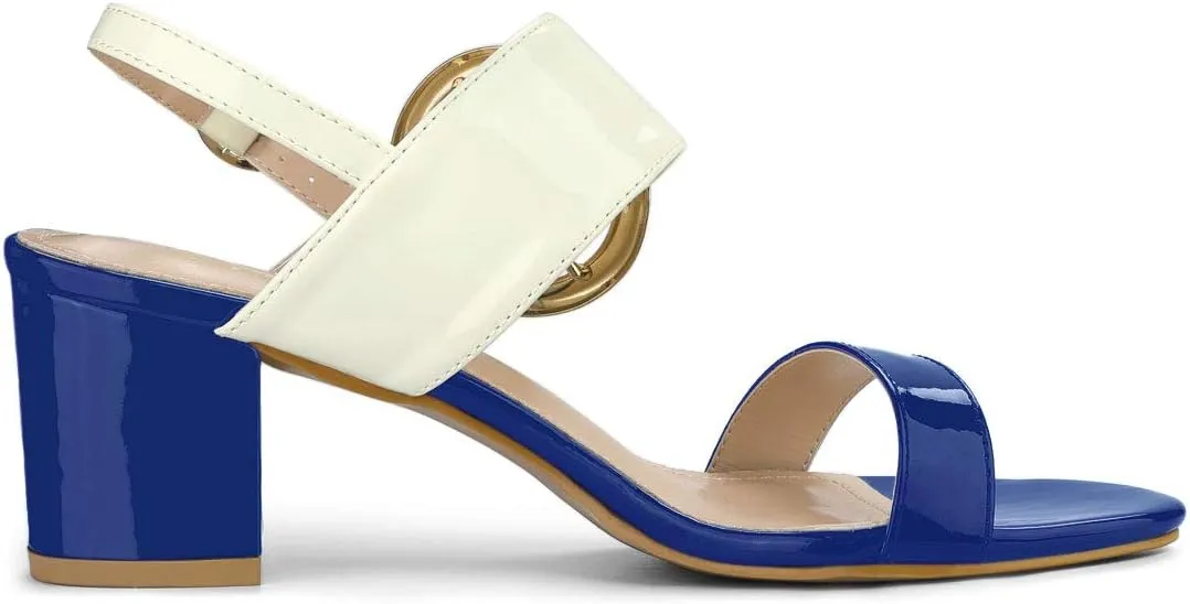 Allegra K Women's Slingback Block High Heel Sandals