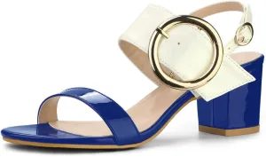 Allegra K Women's Slingback Block High Heel Sandals