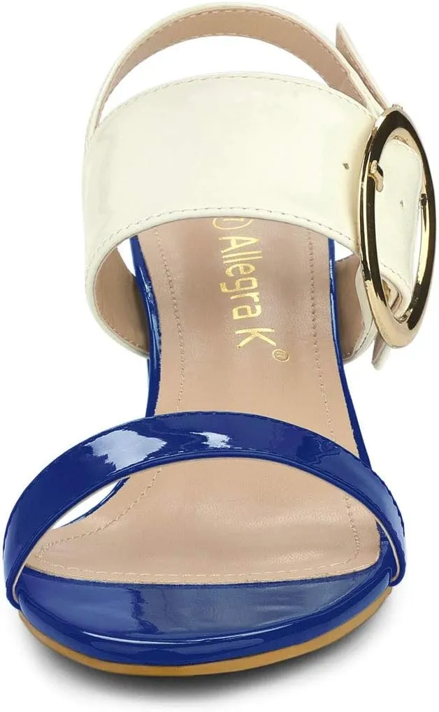 Allegra K Women's Slingback Block High Heel Sandals