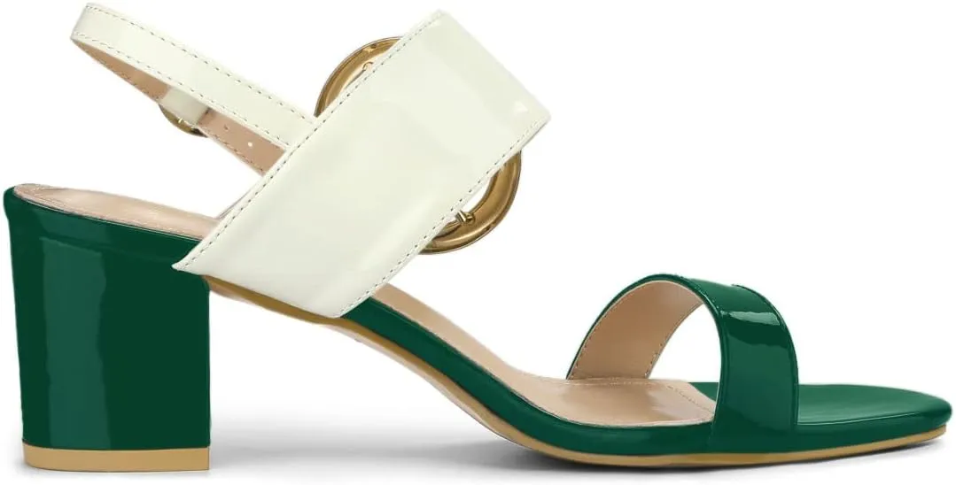 Allegra K Women's Slingback Block High Heel Sandals