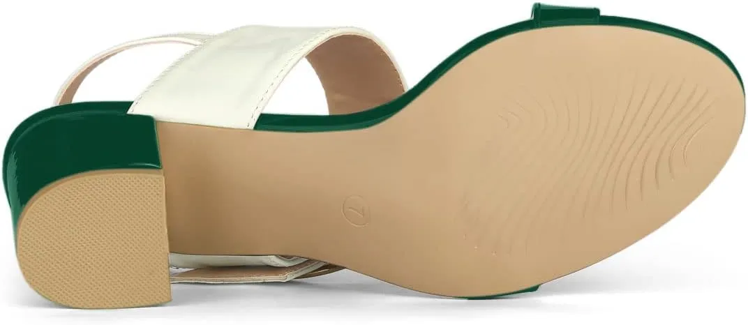 Allegra K Women's Slingback Block High Heel Sandals