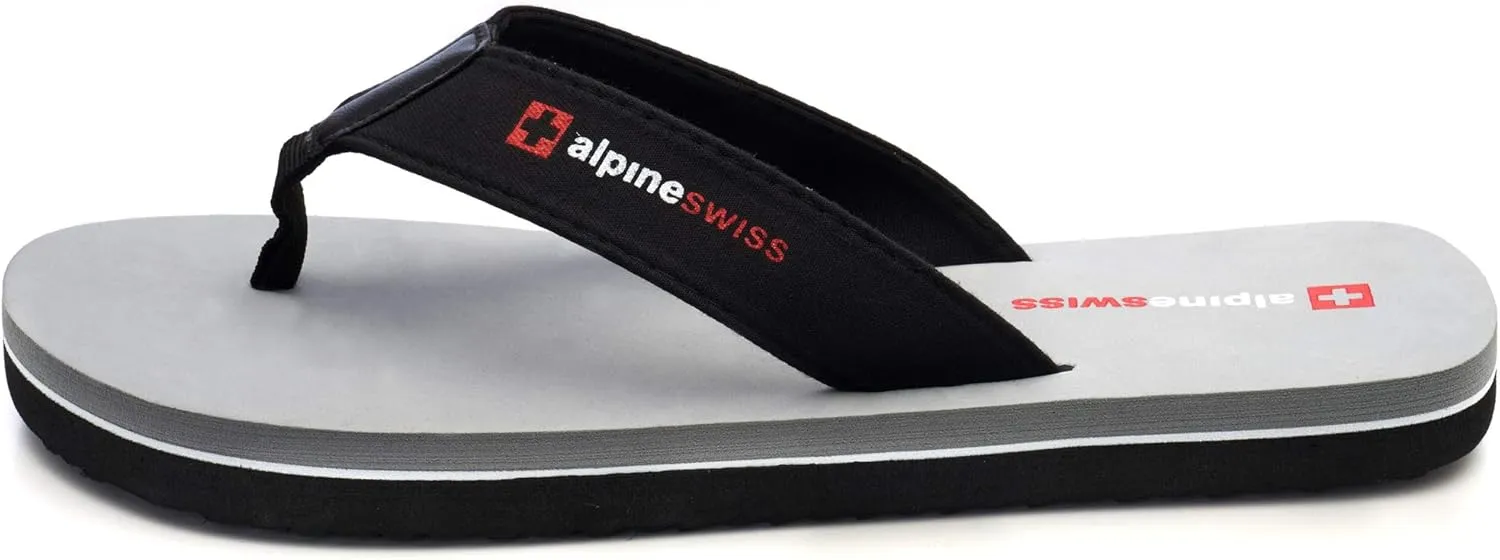 Alpine Swiss Mens Flip Flops | Lightweight Thong Sandals | Beach Sandals with EVA Sole for Comfort | Stylish Durable Flip Flops for Men Perfect for Casual Wear, Pool, and Outdoor Activities