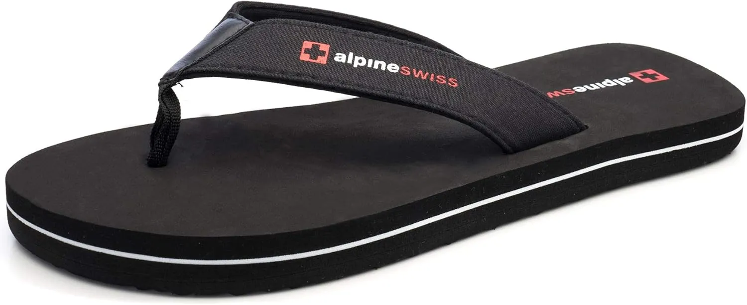 Alpine Swiss Mens Flip Flops | Lightweight Thong Sandals | Beach Sandals with EVA Sole for Comfort | Stylish Durable Flip Flops for Men Perfect for Casual Wear, Pool, and Outdoor Activities