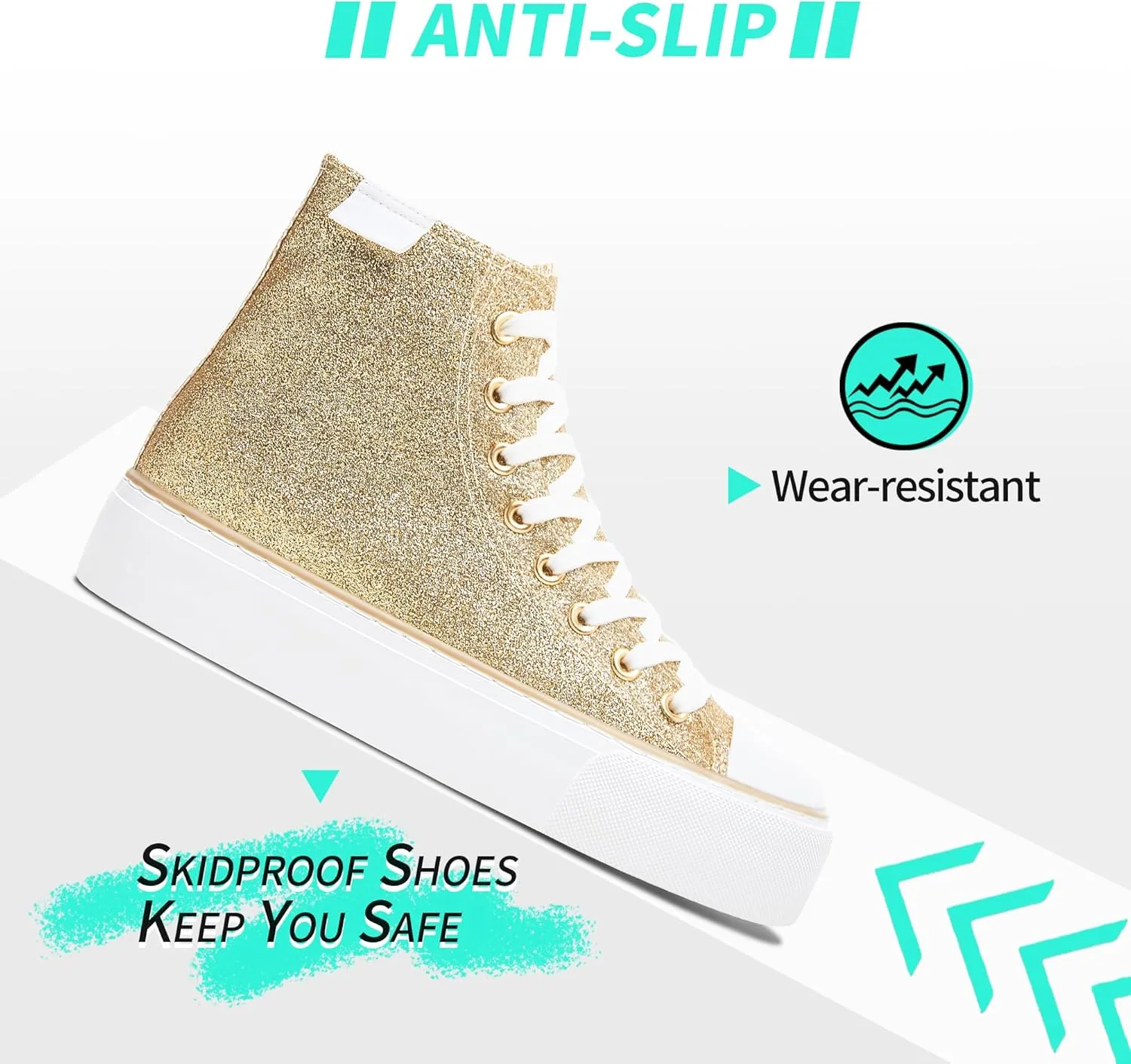 ALTOCIS Glitter Platform Fashion Sneakers,Sparkly Bling Mid Calf Sneaker for Women,Cute Comfortable Platform High Top Sneakers