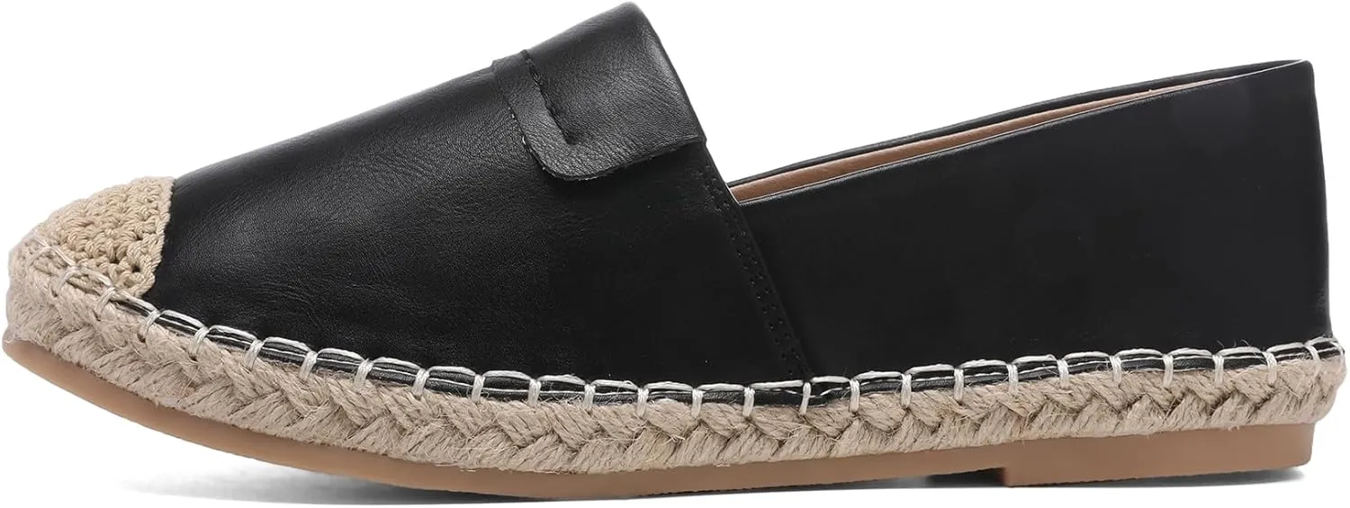 Altxic Women's Cap-Toe Classic Comfortable Slip on Lightweight Casual Espadrilles Loafer Flat