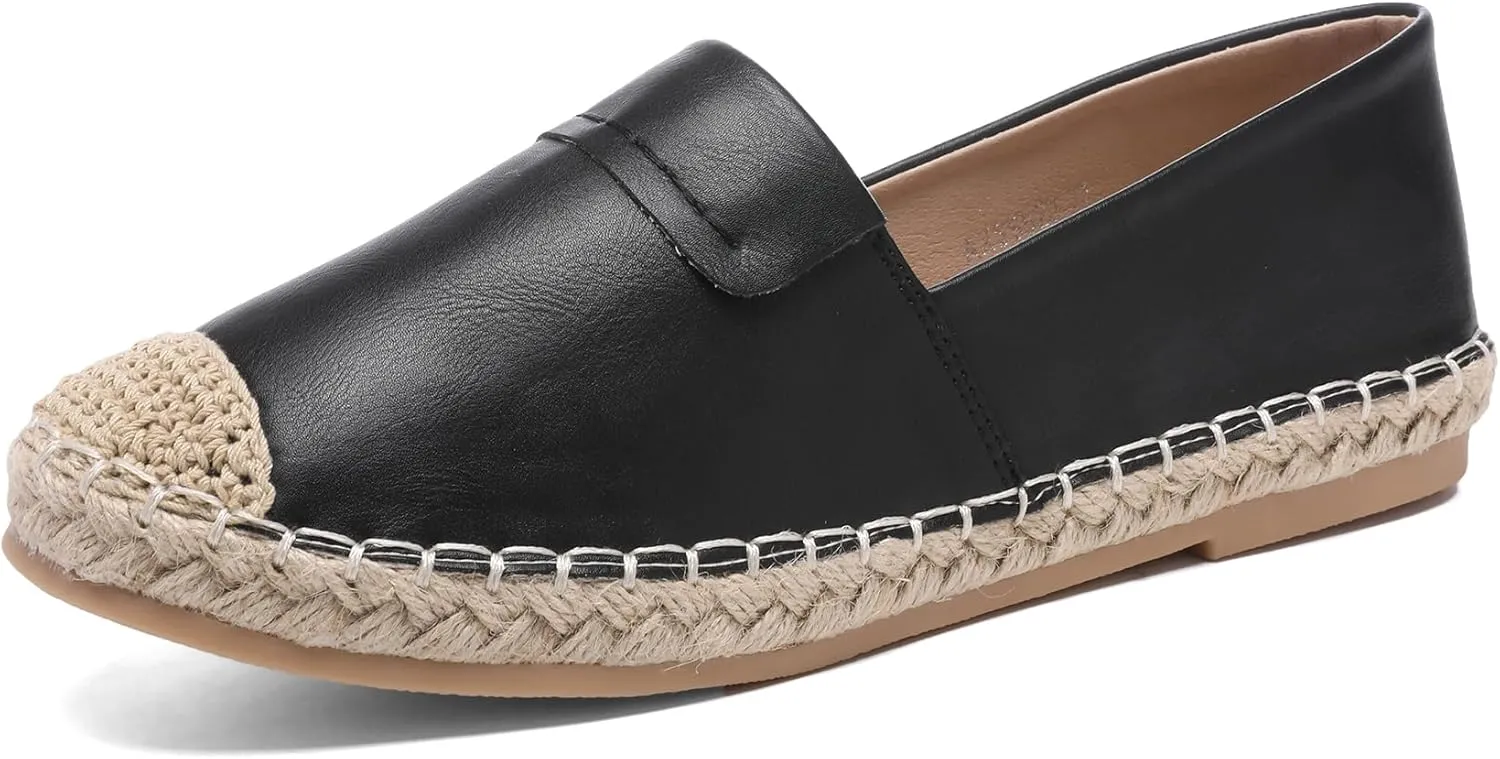 Altxic Women's Cap-Toe Classic Comfortable Slip on Lightweight Casual Espadrilles Loafer Flat