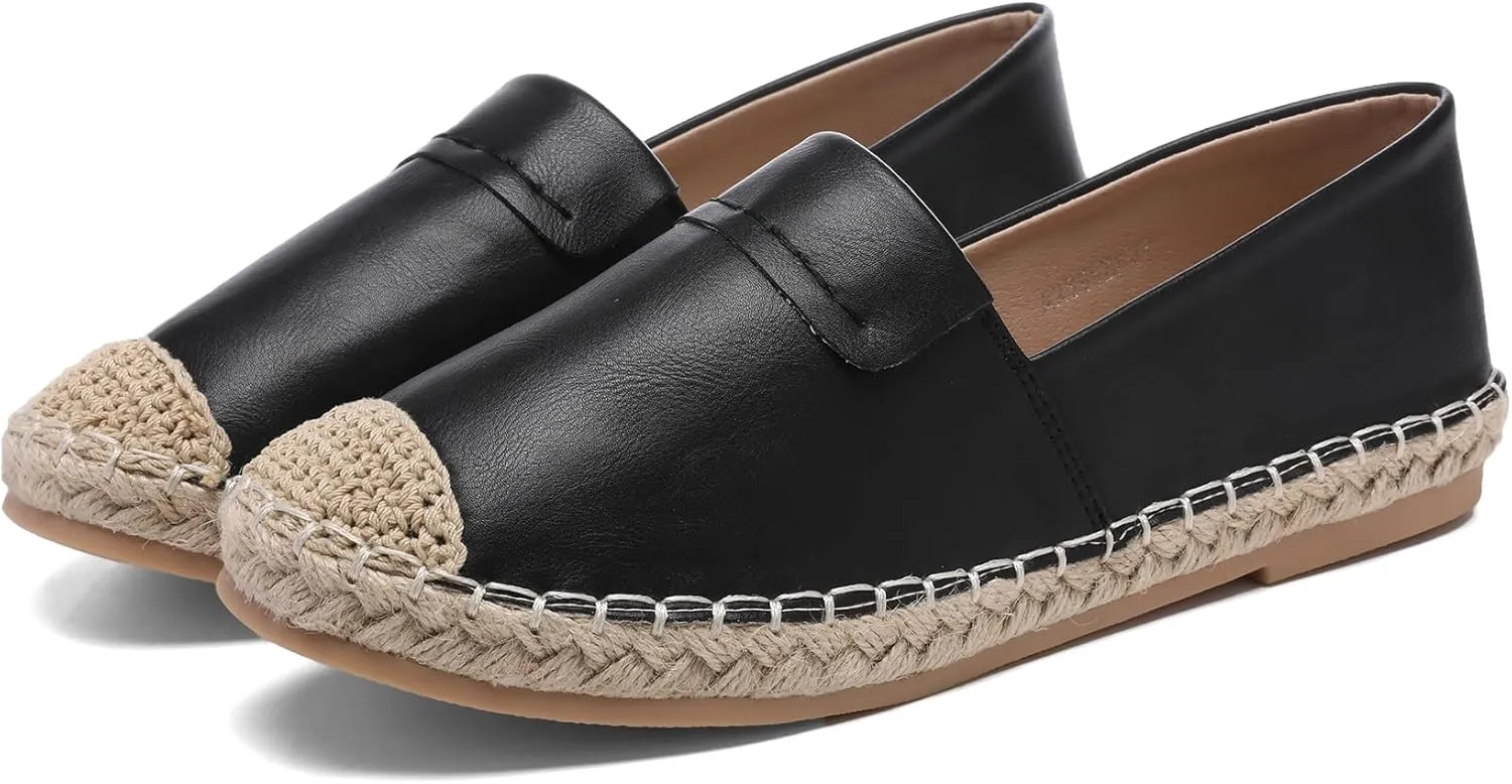Altxic Women's Cap-Toe Classic Comfortable Slip on Lightweight Casual Espadrilles Loafer Flat