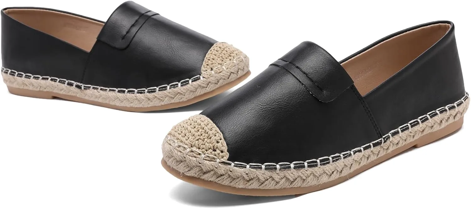 Altxic Women's Cap-Toe Classic Comfortable Slip on Lightweight Casual Espadrilles Loafer Flat